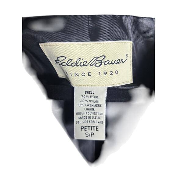 Vintage Eddie Bauer Peacoat Women’s Black Made in USA - Picture 2 of 9